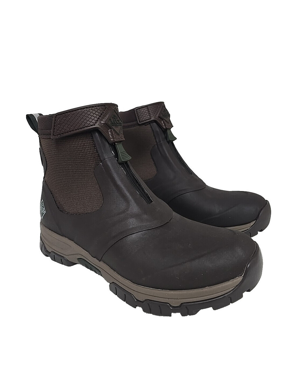Muck Boots Men's Apex Mid Zip Rubber Ankle Boots Brown Size 8M